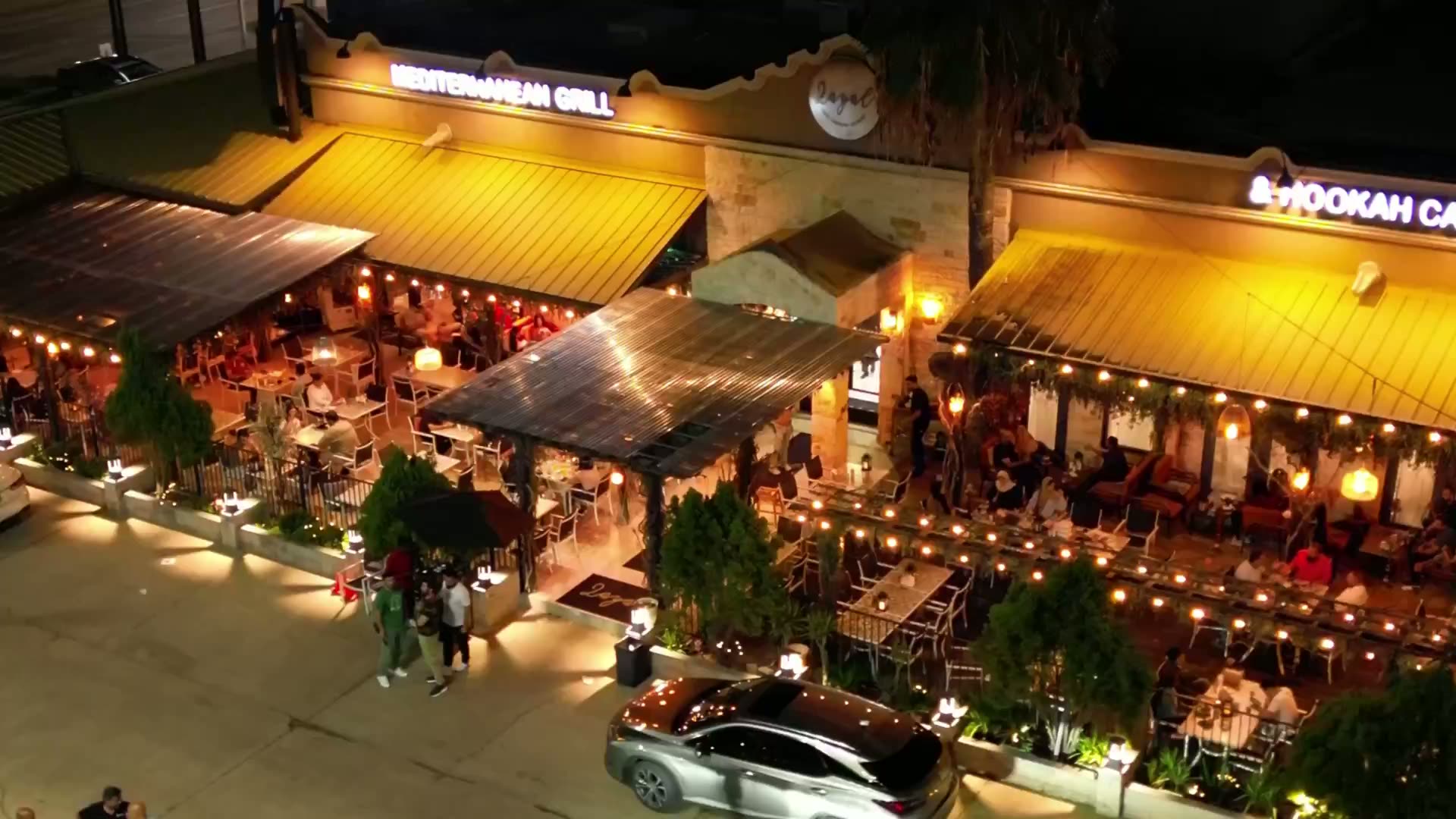 Evening atmosphere at Layal Cafe in Houston